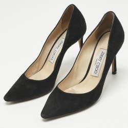 Pre Owned Jimmy Choo Black Suede Abel Pumps Size 36