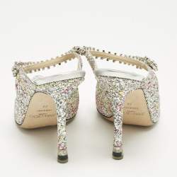 Pre Owned Jimmy Choo Multicolor Glitter Bing Slide Sandals Size 38
