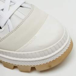 Pre Owned حذاء رياضي جيمي تشو مرتفع من أعلى جلد أبيض وسويدي مقاس 38.5