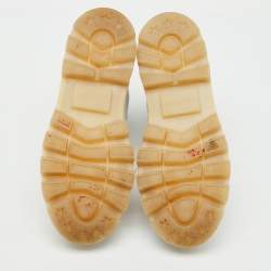 Pre Owned حذاء رياضي جيمي تشو مرتفع من أعلى جلد أبيض وسويدي مقاس 38.5