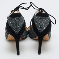 Pre Owned Jimmy Choo Black/Grey Texture Suede Vanessa Pumps Size 36