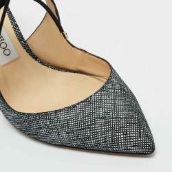 Pre Owned Jimmy Choo Black/Grey Texture Suede Vanessa Pumps Size 36