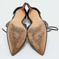 Pre Owned Jimmy Choo Black/Grey Texture Suede Vanessa Pumps Size 36