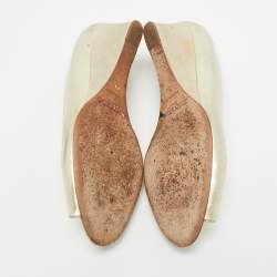 Pre Owned Jimmy Choo Metallic Gold Leather Baxen Wedge Peep Toe Pumps 39