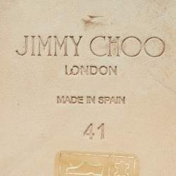 Pre Owned Jimmy Choo Brown Leather Crisscross Flat Slides Size 41