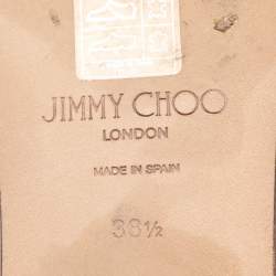 Pre Owned Jimmy Choo Beige Suede Bella Ankle Strap Flats Size 38.5