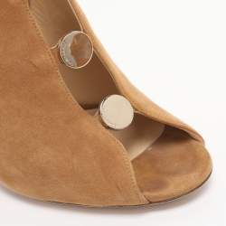 Pre Owned Jimmy Choo Brown Suede Lorna Booties Size 40.5