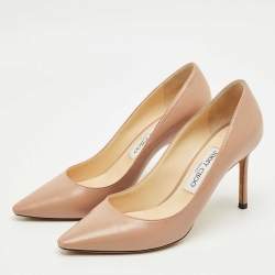 Pre Owned Jimmy Choo Beige Leather Romy Pumps Size 38