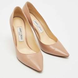 Pre Owned Jimmy Choo Beige Leather Romy Pumps Size 38