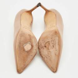 Pre Owned Jimmy Choo Beige Leather Romy Pumps Size 38