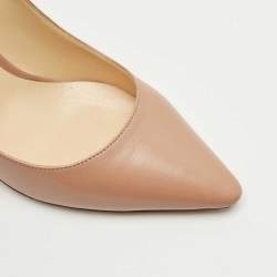 Pre Owned Jimmy Choo Beige Leather Romy Pumps Size 38