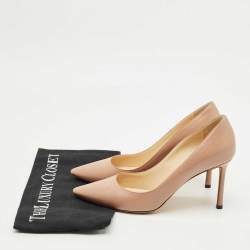Pre Owned Jimmy Choo Beige Leather Romy Pumps Size 38