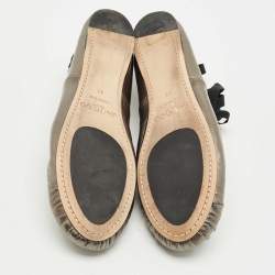 Pre Owned Jimmy Choo Metallic Leather Crystal Embellished Grace Ballet Flats Size 41