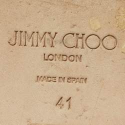 Pre Owned Jimmy Choo Gold Leather knot Flat Slide Size 41