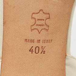 Pre Owned Jimmy Choo Cream Satin Embellished Peep Toe D’orsay Pumps Size 40.5