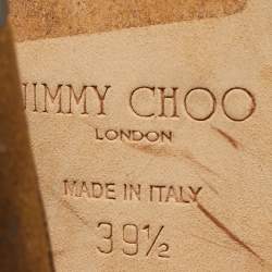 Pre Owned Jimmy Choo Brown Suede Kayden Ankle Strap Sandals Size 39.5