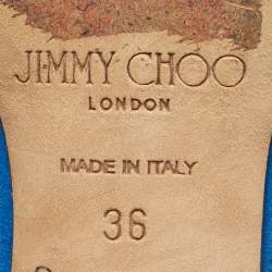 Pre Owned Jimmy Choo Blue Suede Gemma Slingback Pumps Size 36