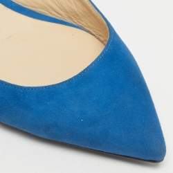 Pre Owned Jimmy Choo Blue Suede Gemma Slingback Pumps Size 36