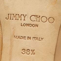 Pre Owned Jimmy Choo Beige Leather Isabel Peep-Toe Pumps Size 38.5
