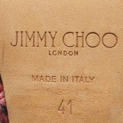 Pre Owned Jimmy Choo Pink/Black Python Collar Platform Sandals Size 41