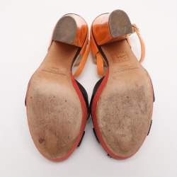 Pre Owned صندل جيمي تشو بانا كعب روكي فينيل جلد بنفسجي لامع مقاس 38