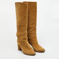 مملوكة مسبقًا Jimmy Choo Light Brown Suede Lily Knee Length Boots Size 38