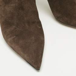 Pre Owned Jimmy Choo Brown Suede Knee Length Boots Size 37