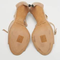 Pre Owned Jimmy Choo Beige Suede Lane Ankle Strap Sandals Size 36