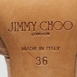 Pre Owned Jimmy Choo Beige Suede Lane Ankle Strap Sandals Size 36