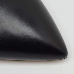 Pre Owned Jimmy Choo Black Leather Pointed Toe Lark Pearl Ankle Strap Pumps Size 40