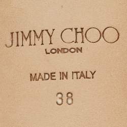 Pre Owned Jimmy Choo Black Suede Logo Web Gretchen Flat Mules Size 38
