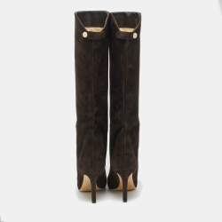 Pre Owned Jimmy Choo Brown Suede Knee Length Boots Size 40