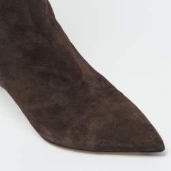 Pre Owned Jimmy Choo Brown Suede Knee Length Boots Size 40