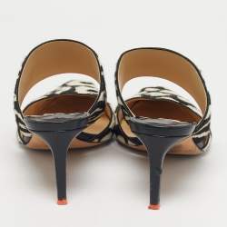 Pre Owned Jimmy Choo White Calf Hair Mules Size 40