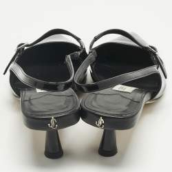 Pre Owned Jimmy Choo Black Patent Leather Didi Slingback Pumps Size 38
