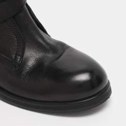 Pre Owned Jimmy Choo Black Leather Dalston Mid Calf Boots Size 41
