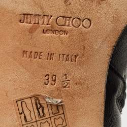 Pre Owned Jimmy Choo Black Leather Knee Length Boots Size 39.5