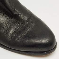 Pre Owned Jimmy Choo Black Leather Knee Length Boots Size 39.5