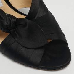 Pre Owned Jimmy Choo Black Satin Keely Slide Sandals Size 41