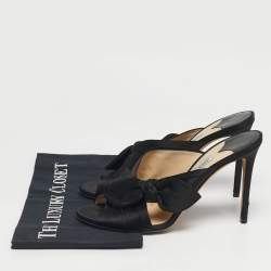 Pre Owned Jimmy Choo Black Satin Keely Slide Sandals Size 41