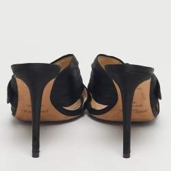 Pre Owned Jimmy Choo Black Satin Keely Slide Sandals Size 41