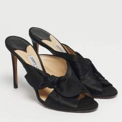 Pre Owned Jimmy Choo Black Satin Keely Slide Sandals Size 41