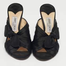 Pre Owned Jimmy Choo Black Satin Keely Slide Sandals Size 41