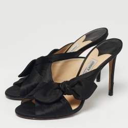 Pre Owned Jimmy Choo Black Satin Keely Slide Sandals Size 41