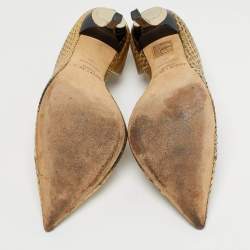 Pre Owned Jimmy Choo Gold Python Embossed Leather D'orsay Pumps Size 36