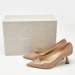 Pre Owned Jimmy Choo Dusty Pink Patent Leather Rosalia Pumps Size 37.5
