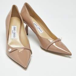 Pre Owned Jimmy Choo Dusty Pink Patent Leather Rosalia Pumps Size 37.5