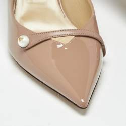 Pre Owned Jimmy Choo Dusty Pink Patent Leather Rosalia Pumps Size 37.5