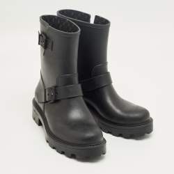 Pre Owned Jimmy Choo Black Rubber Yael Ankle Length Boots Size 39