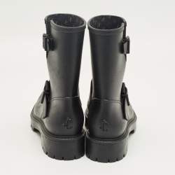 Pre Owned Jimmy Choo Black Rubber Yael Ankle Length Boots Size 39